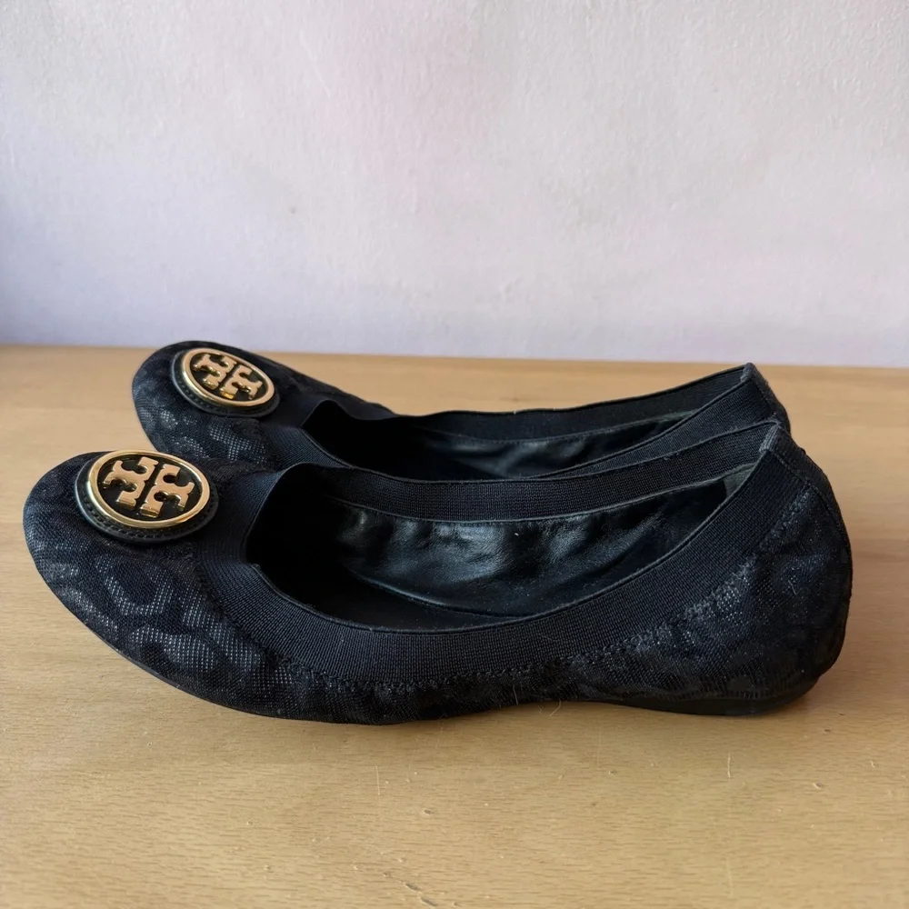 Tory Burch Black Cheetah Flats